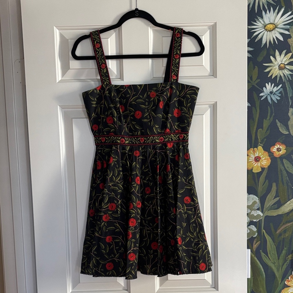Agua by agua bendita Black and red Floral Sundress